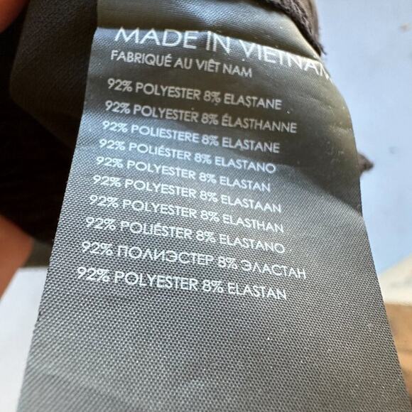 Club Monaco Pants Cuffed Pleated Elastic Waistband Back‎ Pocket Black W US 6 - Picture 4 of 8